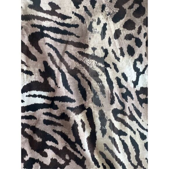 Karen Scoot Animal Leopard Print 3/4 Sleeves Blouse NWT - Picture 4 of 4